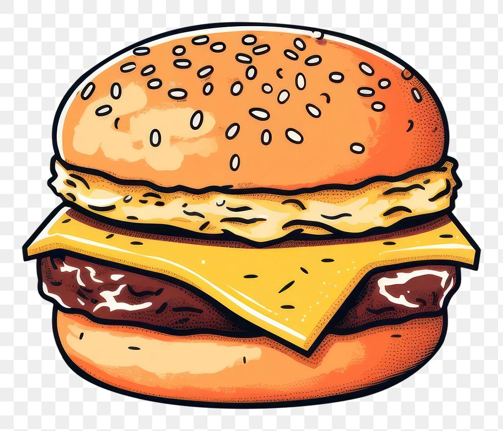PNG Cheese burger food hamburger freshness. AI generated Image by rawpixel.