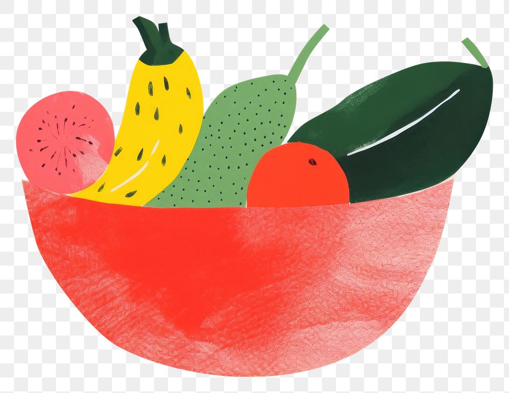 PNG Fruit bowl art painting plant. AI generated Image by rawpixel.