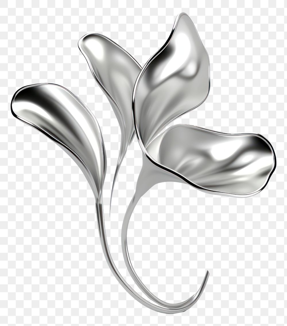 PNG  A flower symbol silver jewelry metal