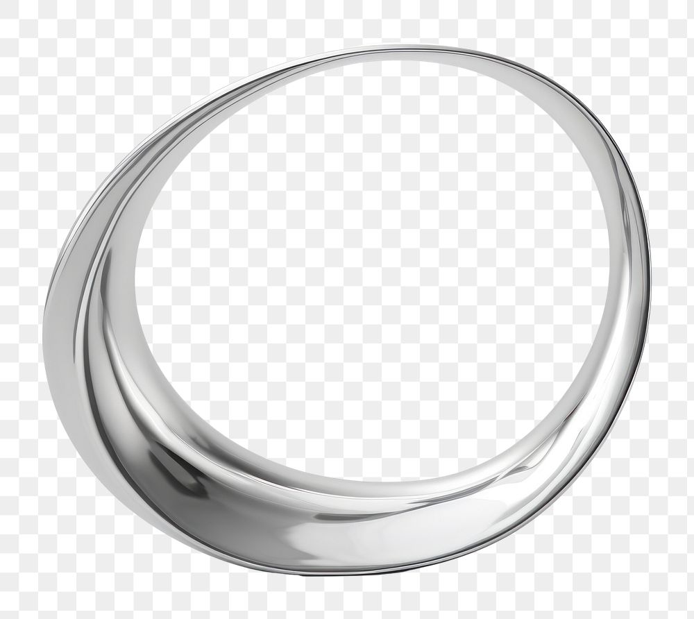 PNG  A semi circle silver platinum jewelry. AI generated Image by rawpixel.
