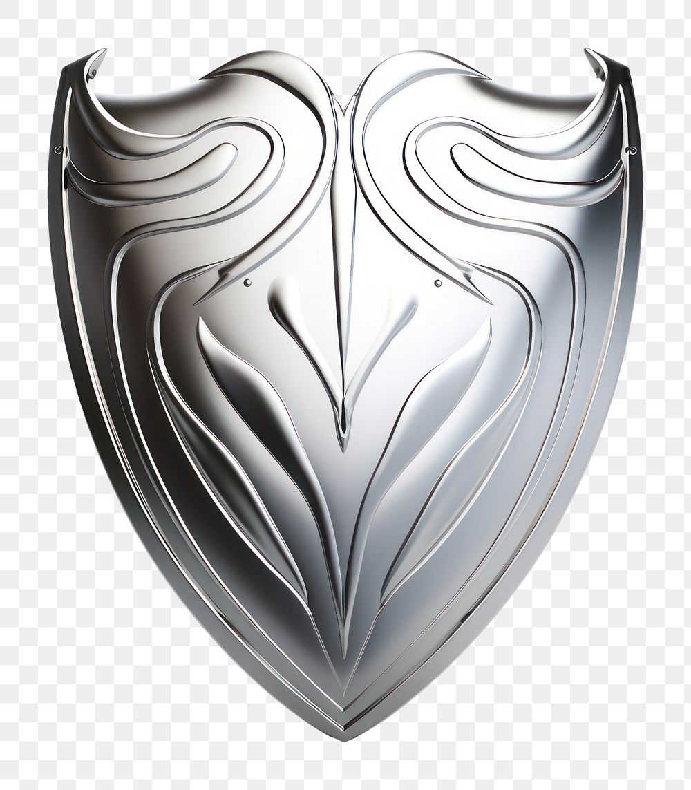 PNG  A shield jewelry silver metal. AI generated Image by rawpixel.