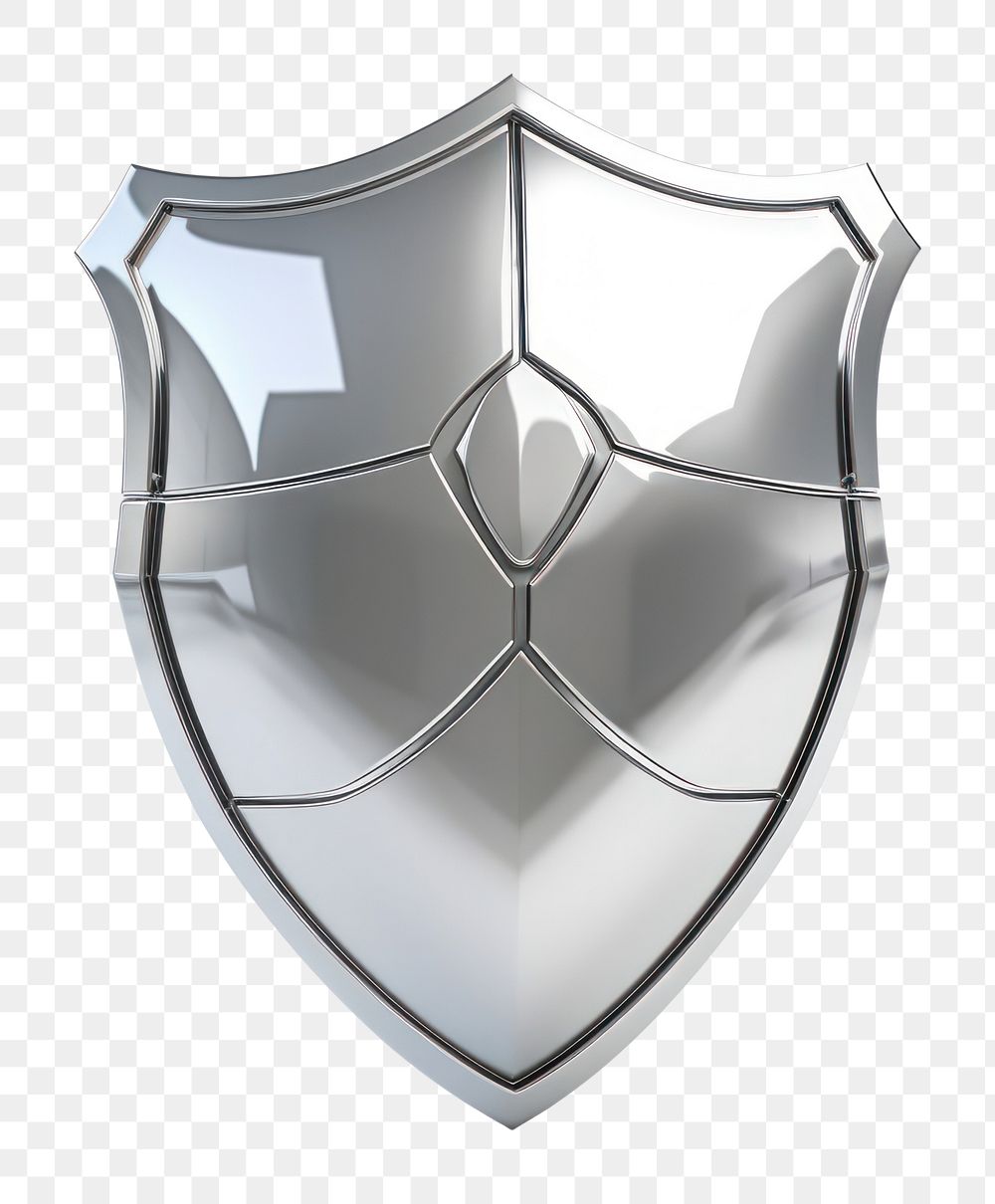 PNG  A shield silver shape metal. AI generated Image by rawpixel.