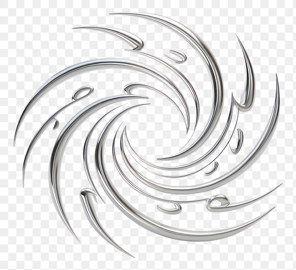 PNG  Sun silver pattern spiral