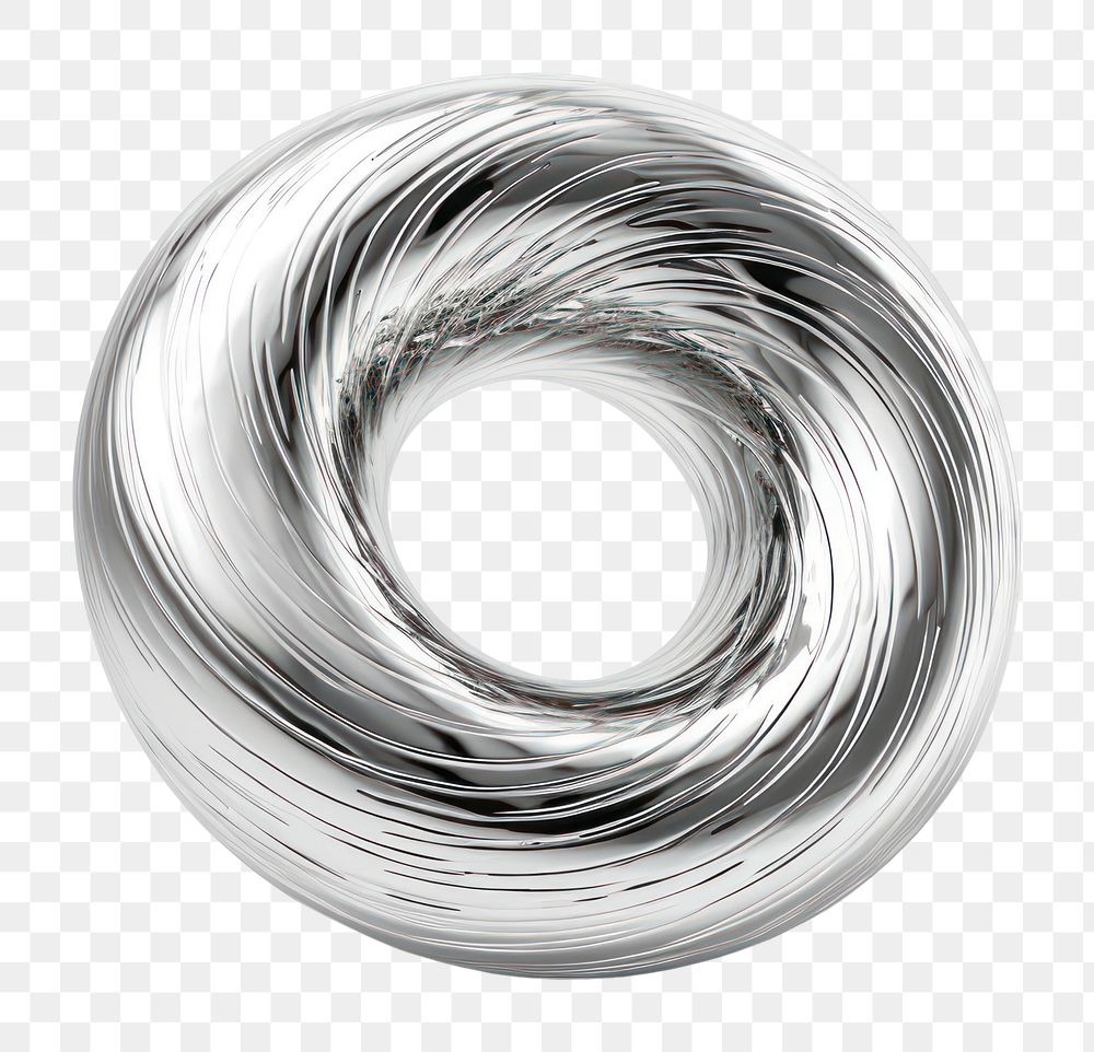 PNG  A torus silver spiral shape. AI generated Image by rawpixel.