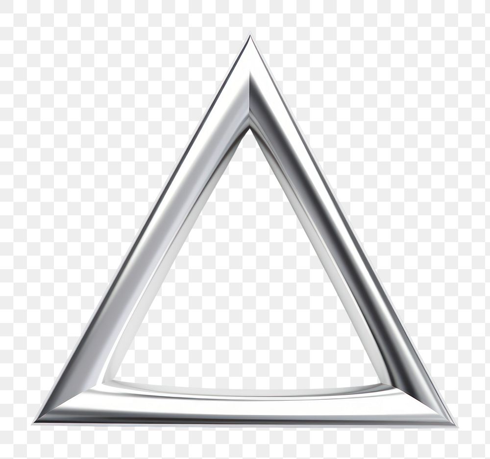 PNG  A triangle symbol silver shape metal. AI generated Image by rawpixel.