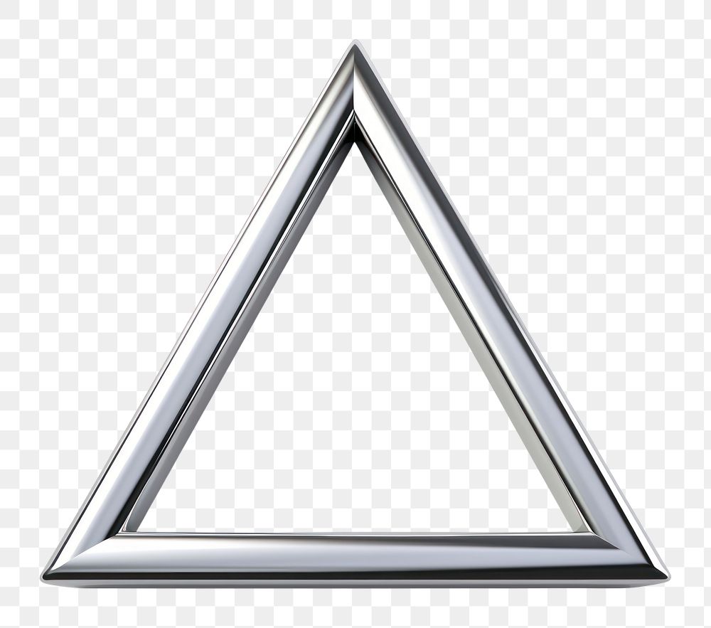 PNG  A triangle symbol shape metal white background. AI generated Image by rawpixel.