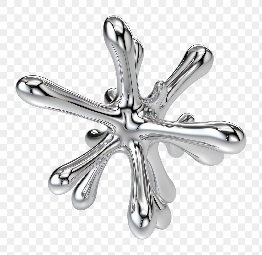 PNG  An asterisk jewelry silver shape. AI generated Image by rawpixel.