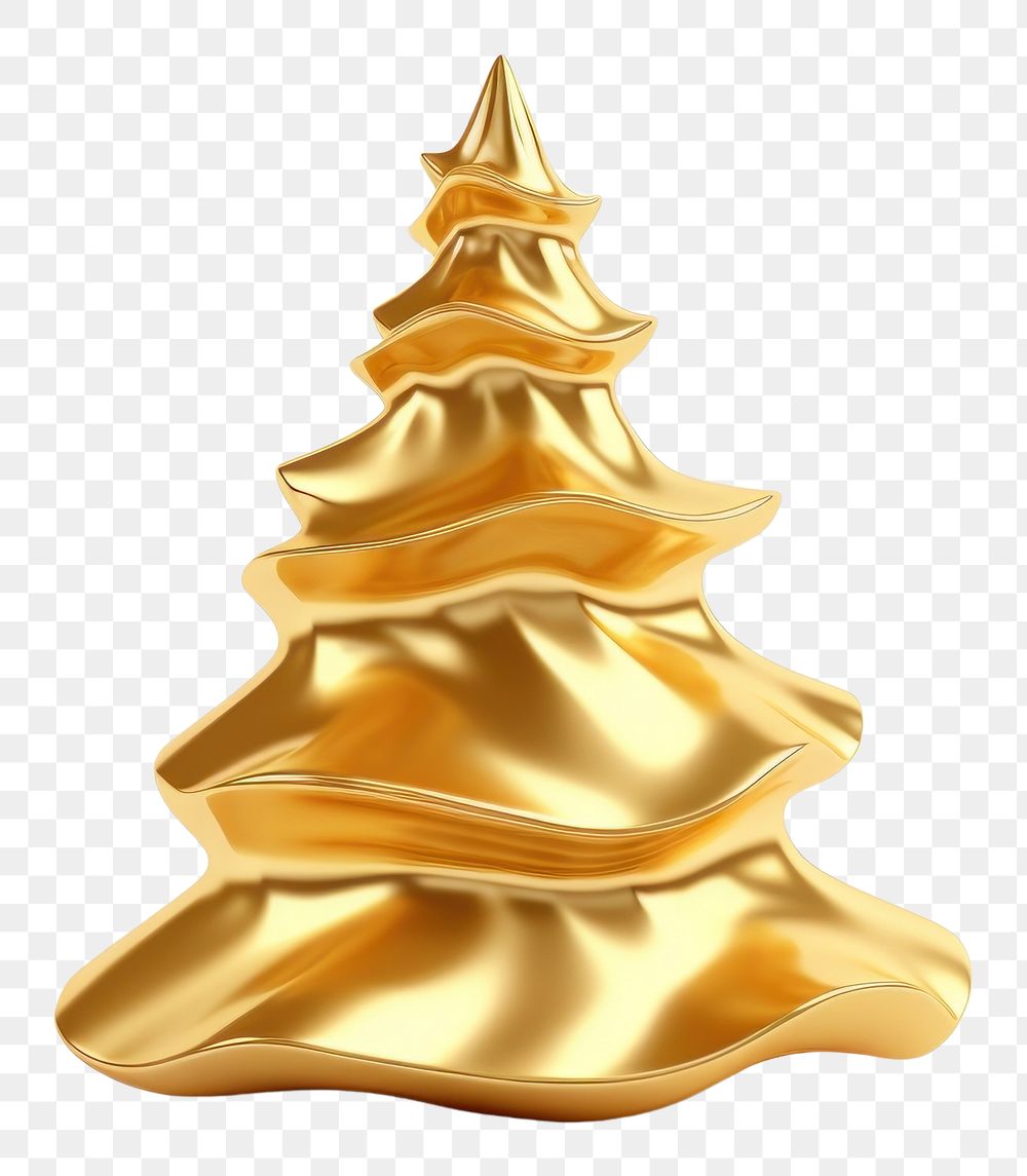 PNG Chrismas tree gold white background celebration. AI generated Image by rawpixel.