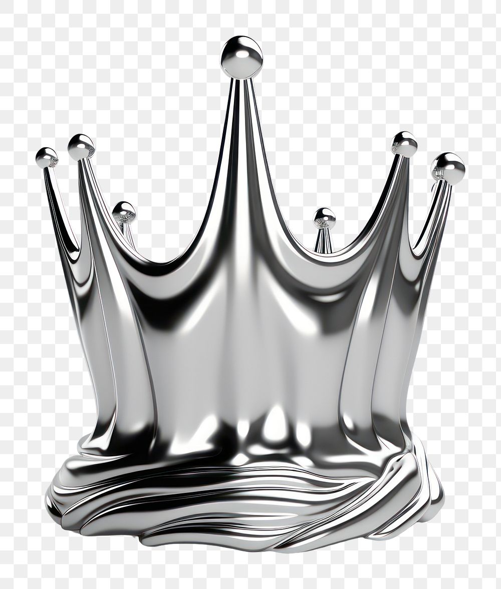 PNG  A crown silver metal white background. AI generated Image by rawpixel.