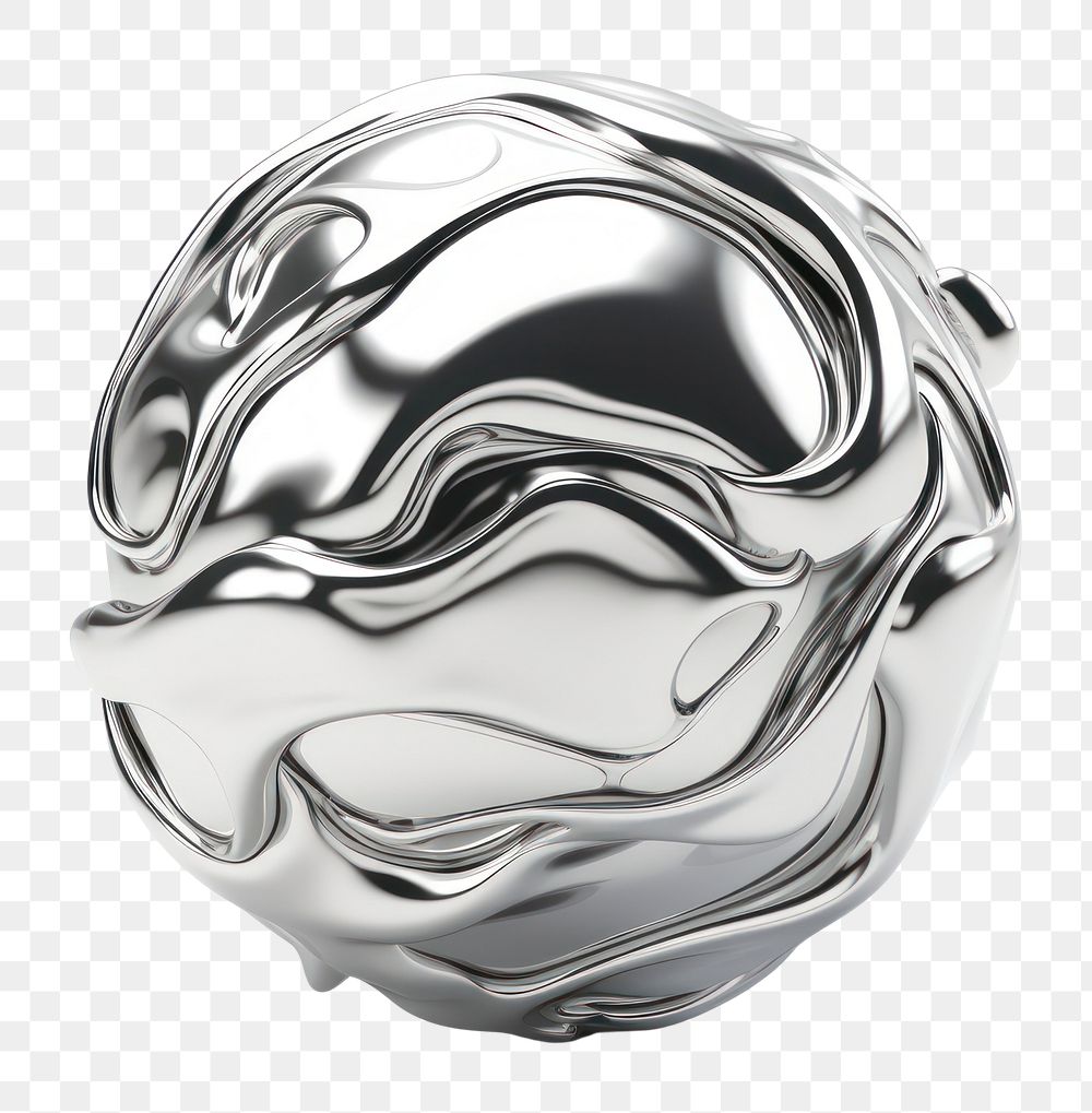 PNG  A globe silver jewelry sphere. AI generated Image by rawpixel.