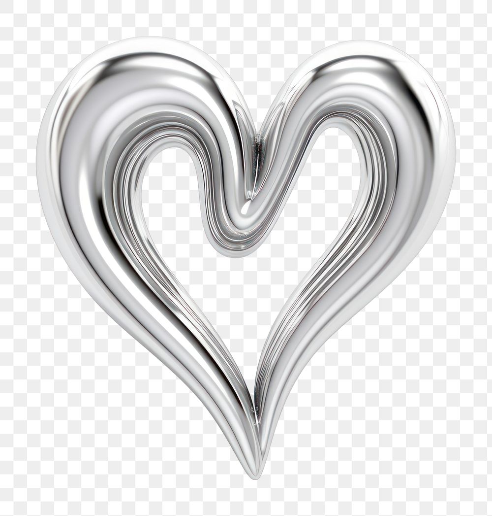 PNG  A heart silver platinum jewelry