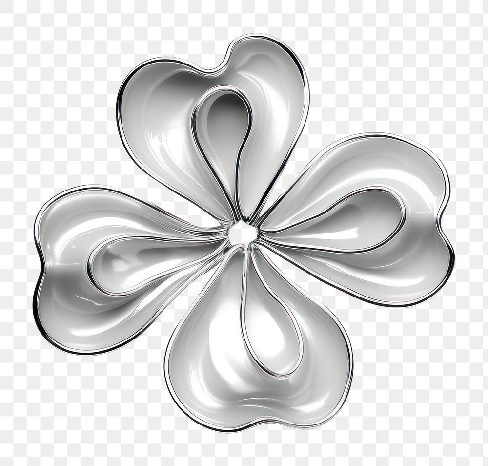 PNG  A flower silver jewelry shape. AI generated Image by rawpixel.
