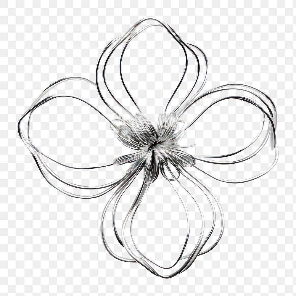 PNG  A flower silver jewelry brooch. AI generated Image by rawpixel.