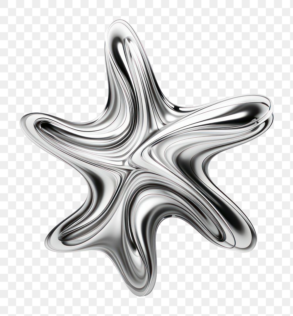 PNG  A star silver shape metal. AI generated Image by rawpixel.