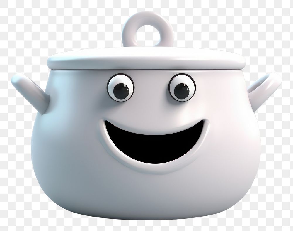 PNG  Cooking pot cartoon teapot white. AI generated Image by rawpixel.