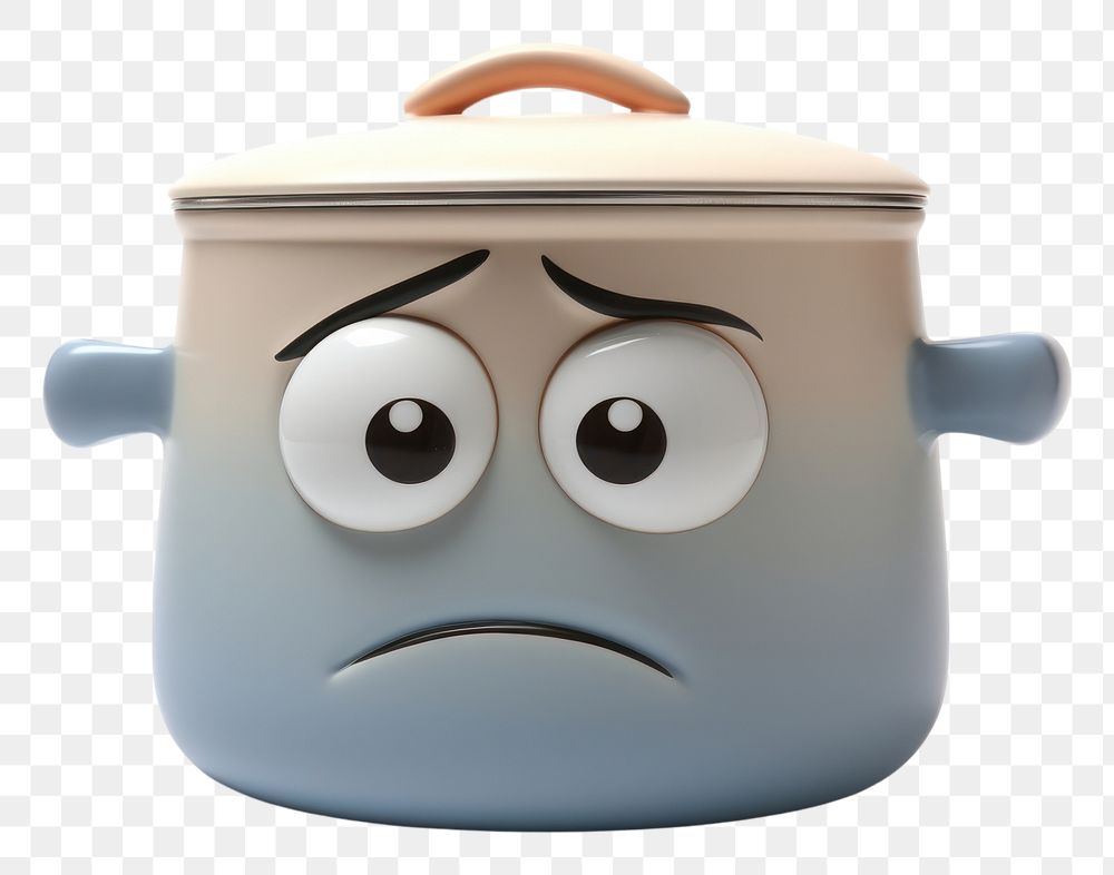 PNG  Cooking pot cartoon white background anthropomorphic. AI generated Image by rawpixel.