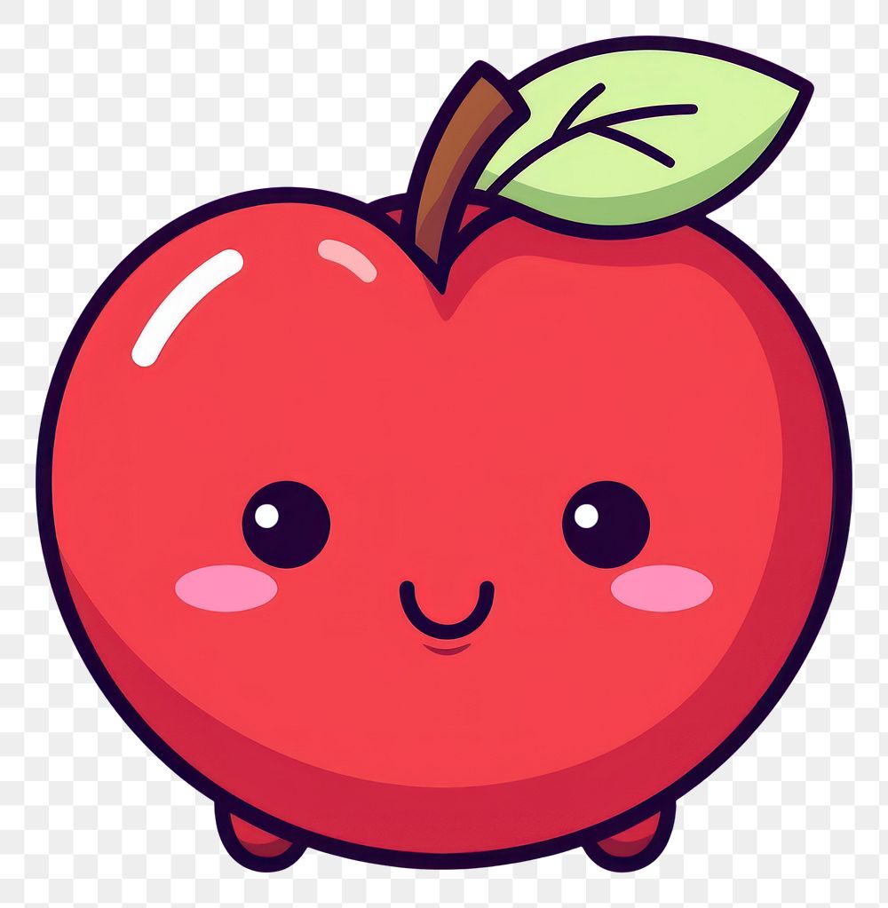 PNG  Apple cartoon fruit plant. AI generated Image by rawpixel.