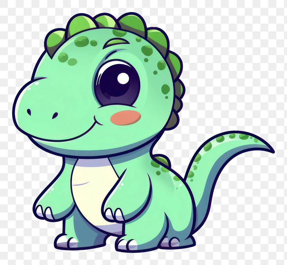 PNG  Dinosaur cartoon reptile animal. AI generated Image by rawpixel.