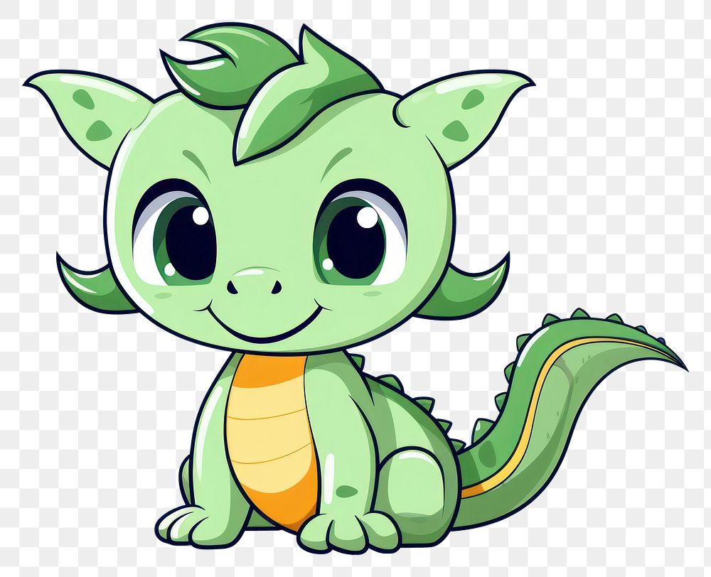 PNG  Dragon cartoon animal cute. AI generated Image by rawpixel.