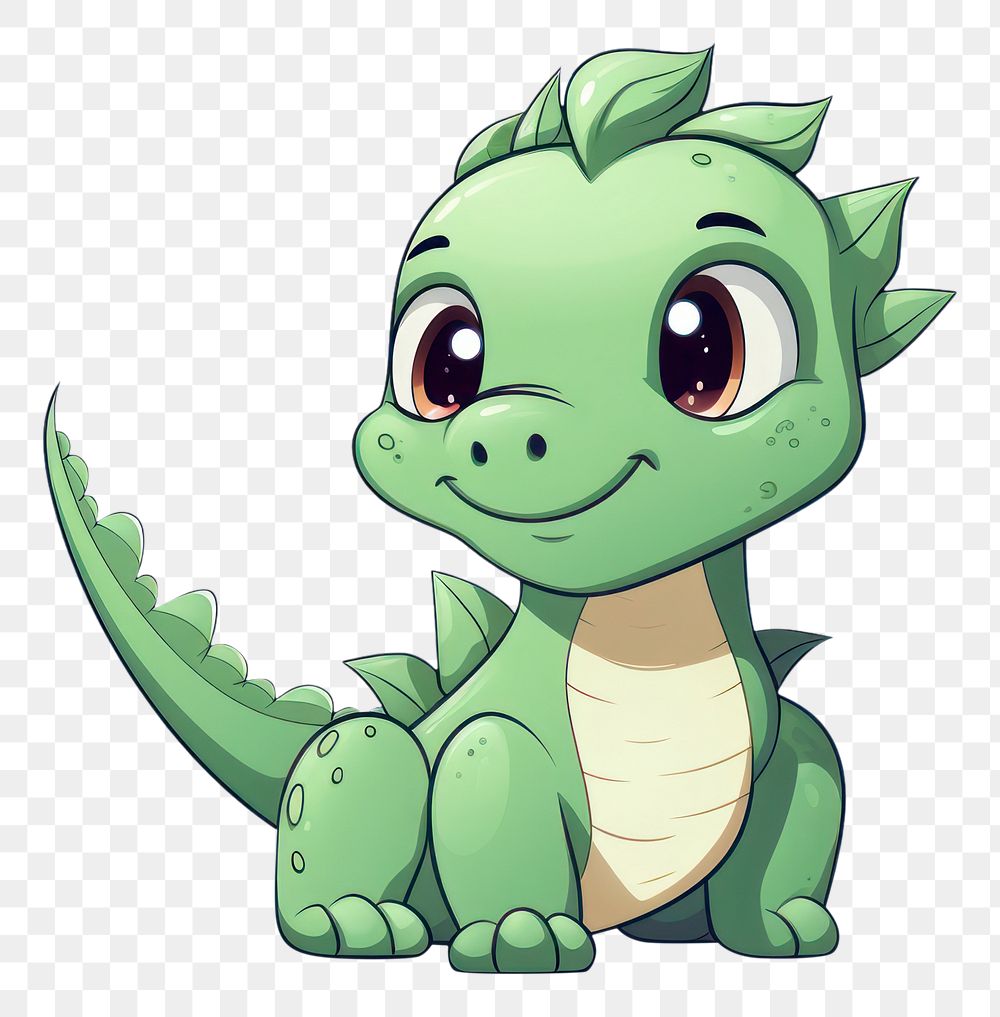 PNG  Dragon cartoon animal green. AI generated Image by rawpixel.