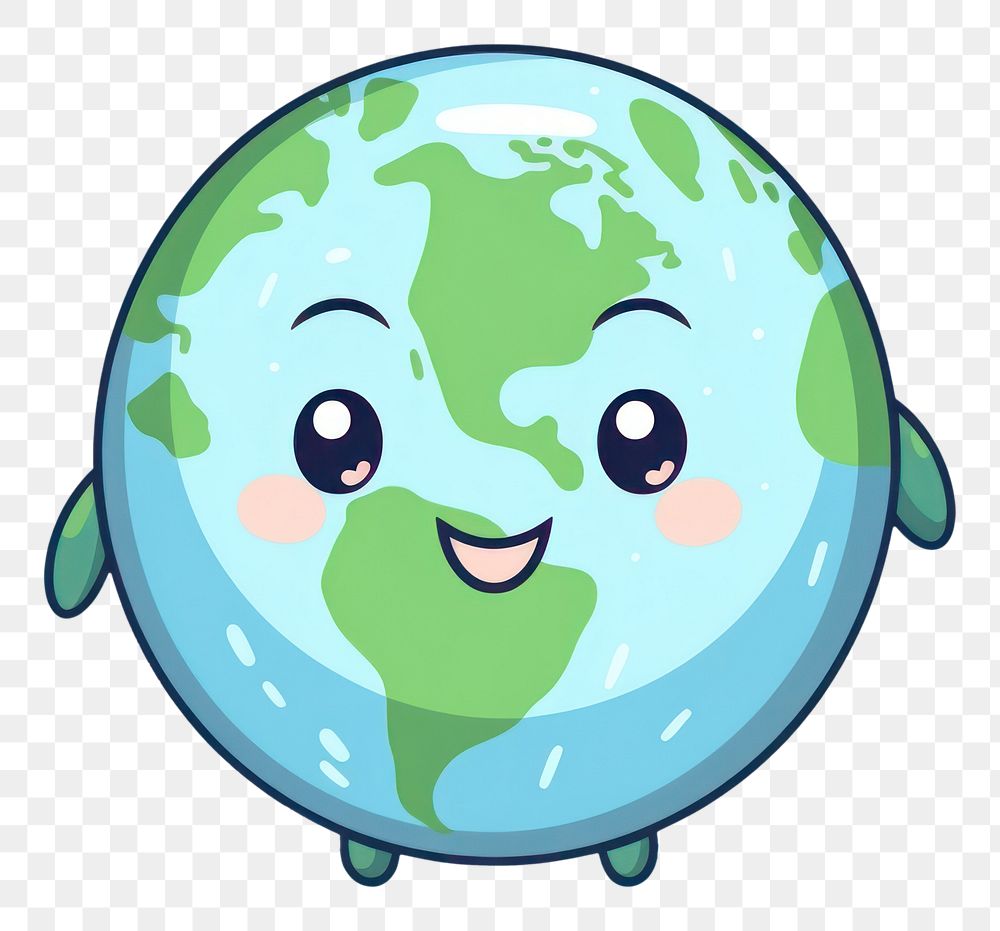 PNG  Earth cartoon planet space. AI generated Image by rawpixel.