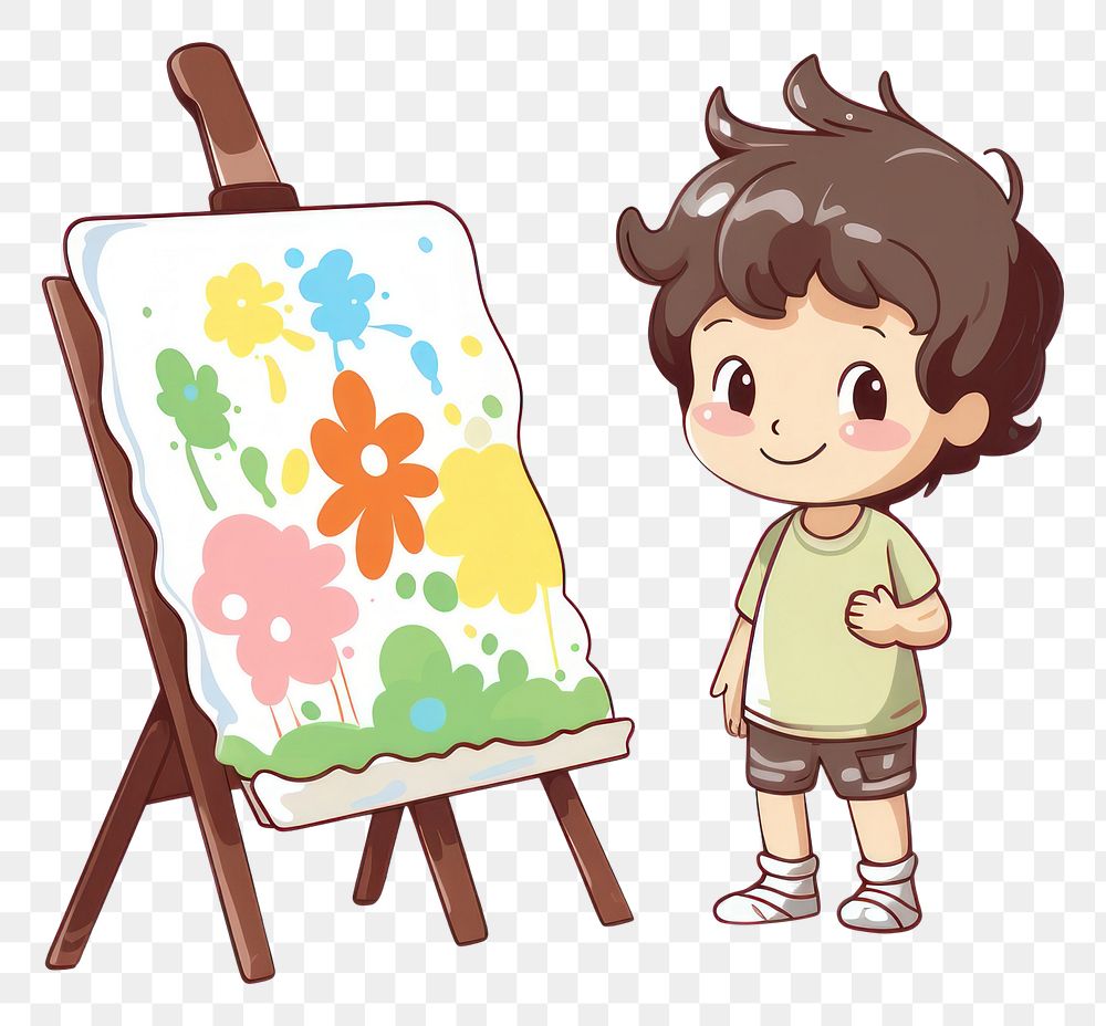 Kid art painting cartoon canvas.  Free Photo Illustration - rawpixel