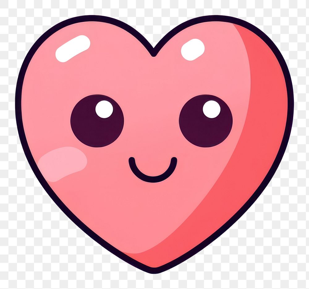 PNG  Heart cartoon line face. AI generated Image by rawpixel.