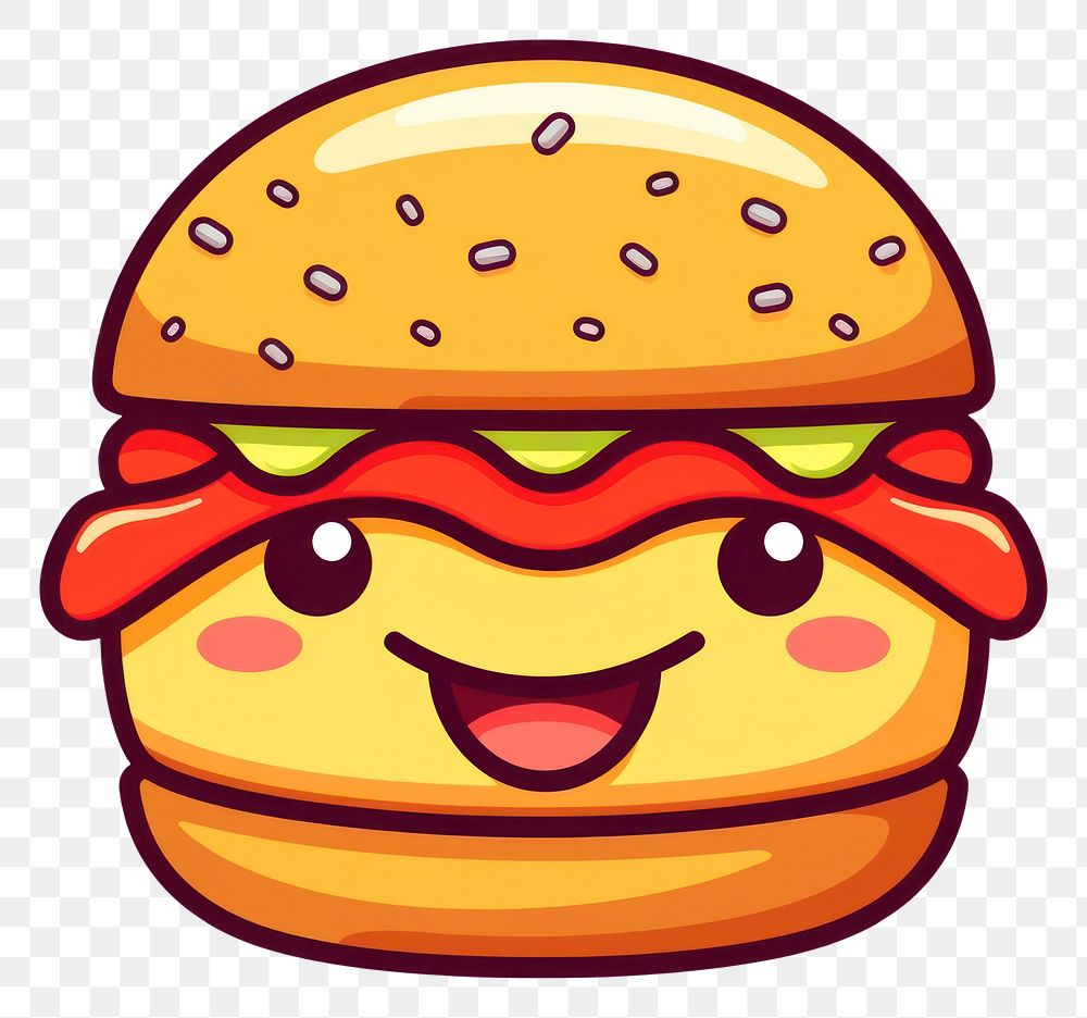 PNG  Burger cartoon food hamburger. AI generated Image by rawpixel.