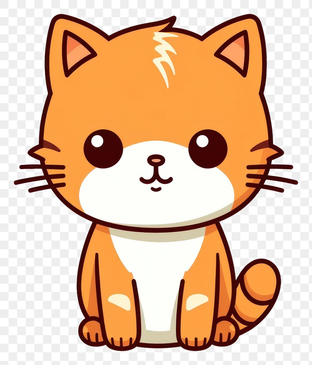 PNG  Orange cat cartoon mammal animal. AI generated Image by rawpixel.