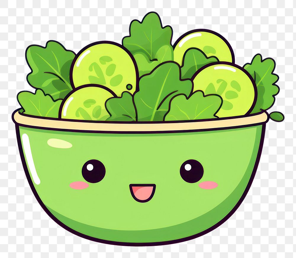 PNG  Salad vegetable lettuce cartoon. AI generated Image by rawpixel.