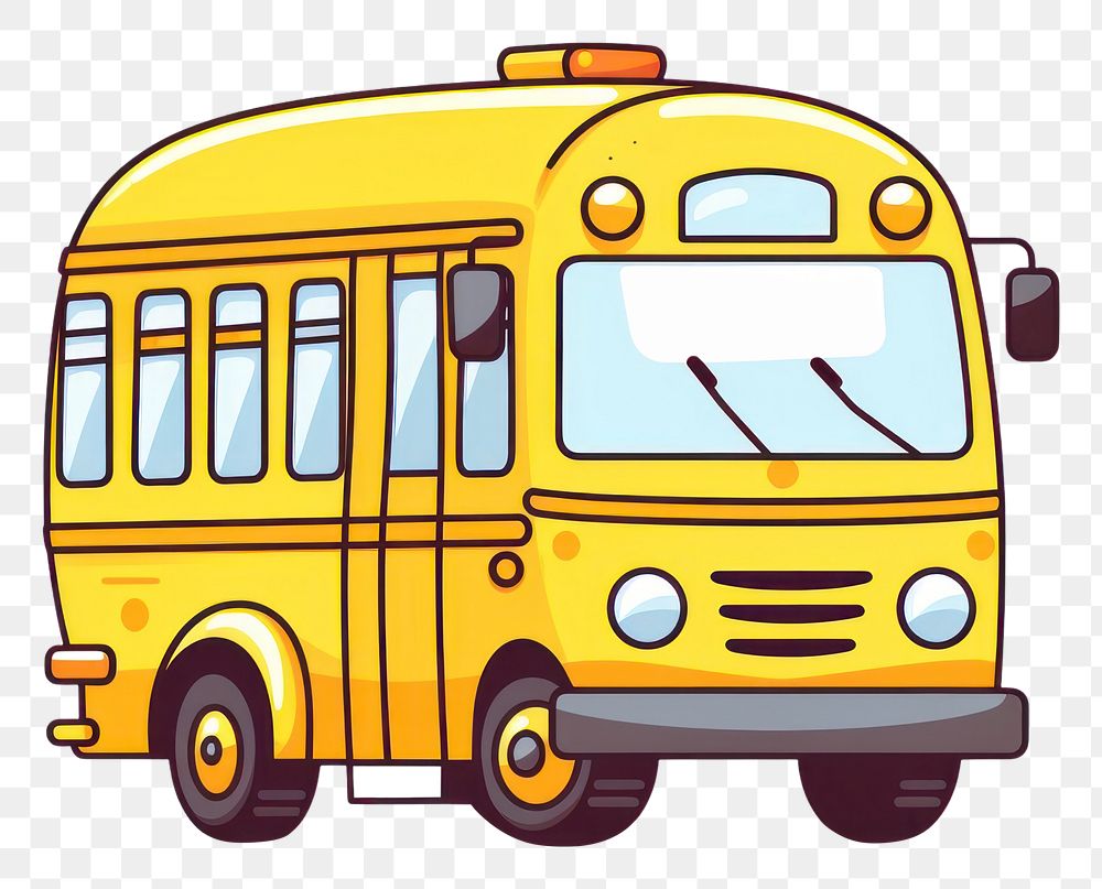 PNG  School bus vehicle cartoon white background. AI generated Image by rawpixel.