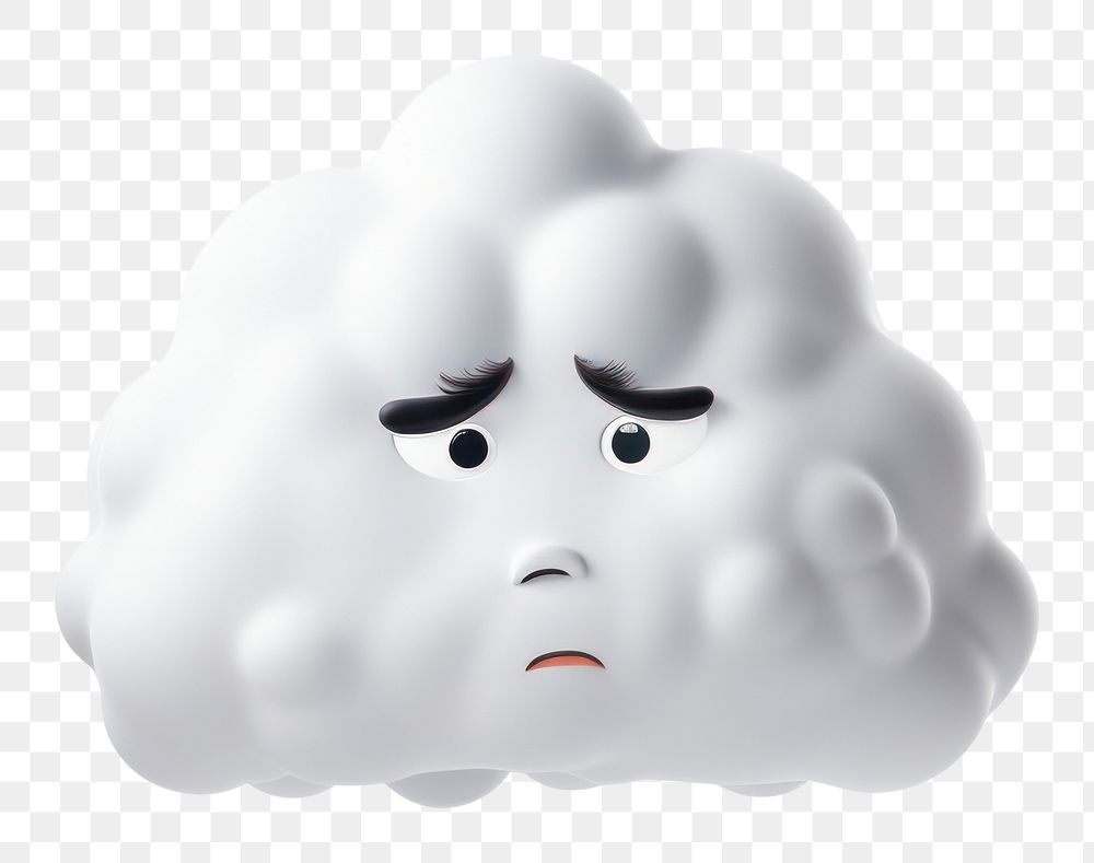 PNG  Cloud cartoon white face. AI generated Image by rawpixel.