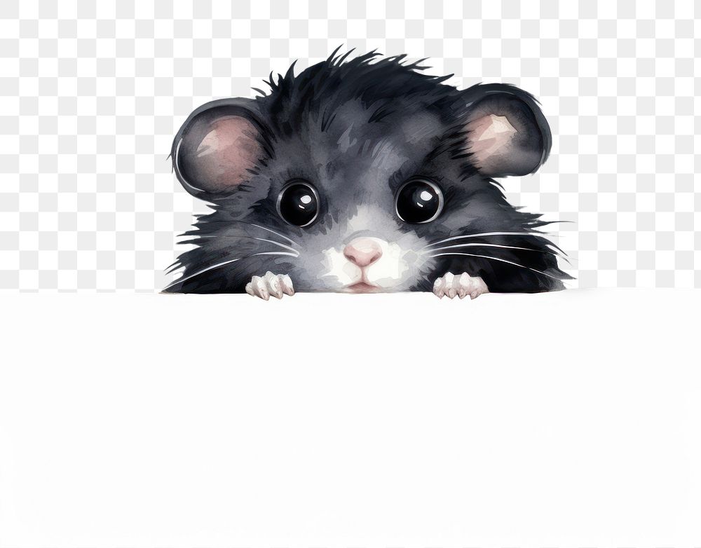 PNG Peeking black Hamster hamster mammal animal. AI generated Image by rawpixel.