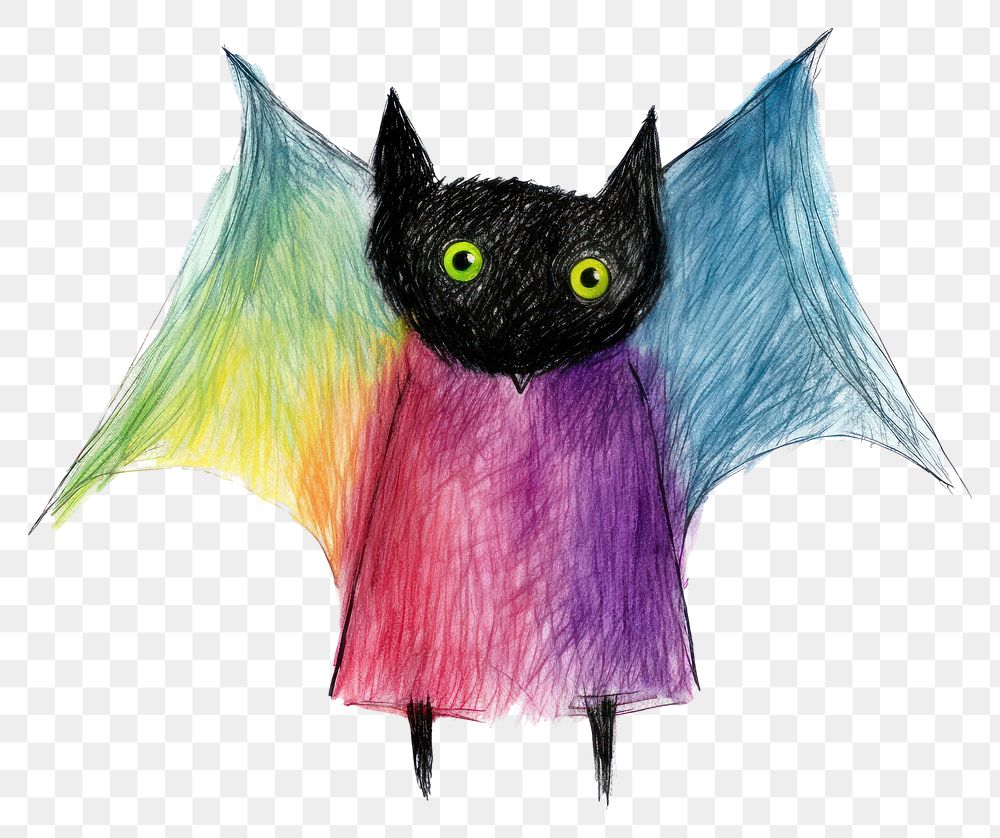 PNG  Baby bat drawing animal art. AI generated Image by rawpixel.