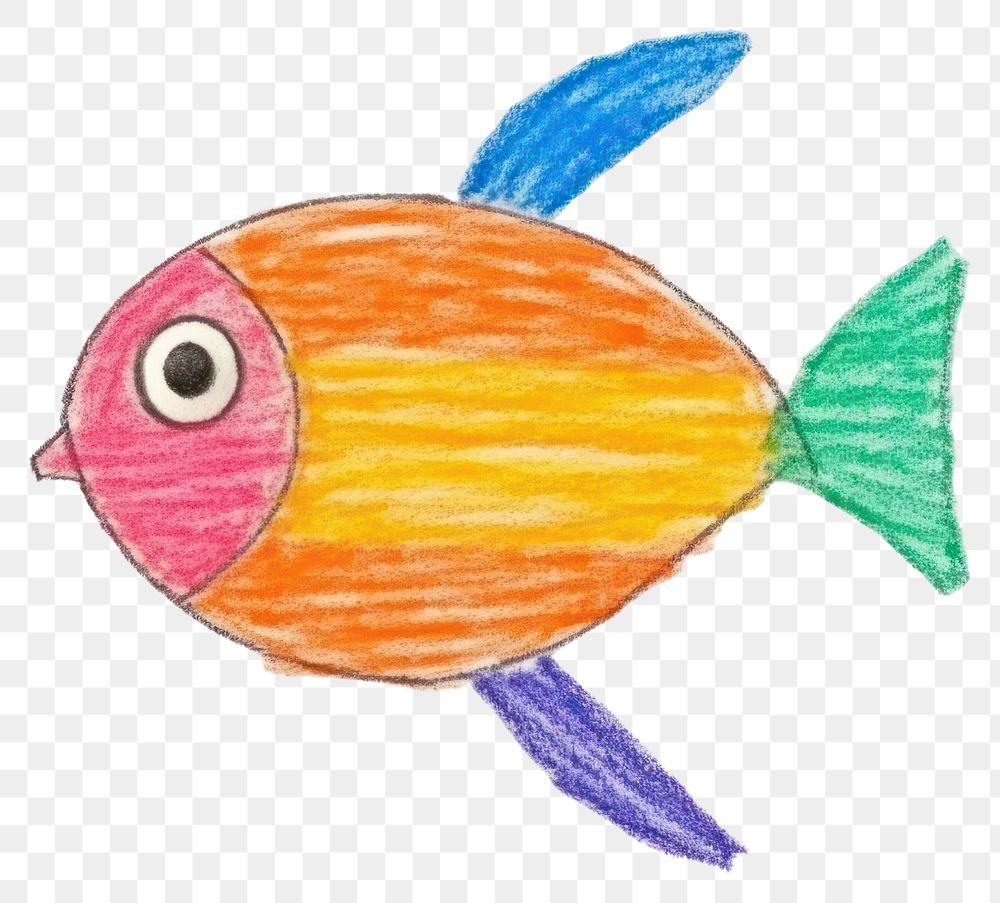 PNG  Baby fish goldfish drawing animal. AI generated Image by rawpixel.