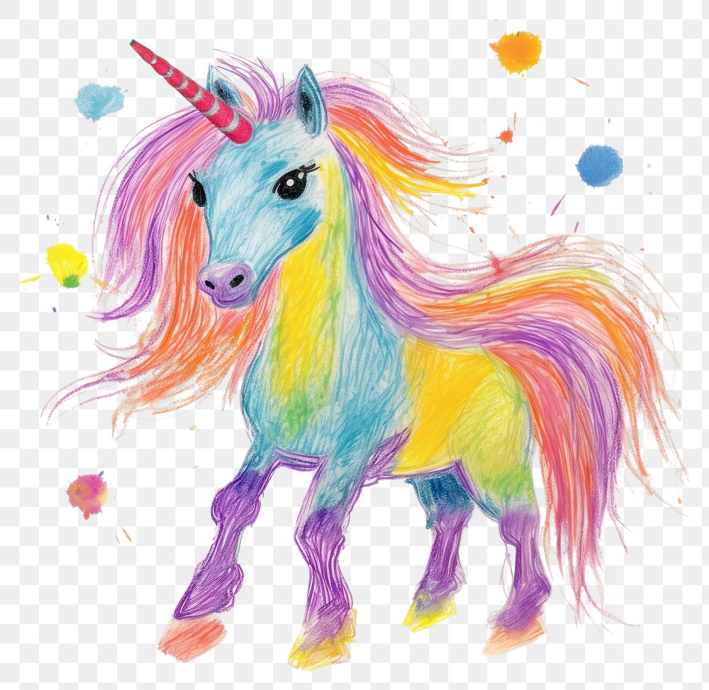 PNG  Baby unicorn drawing abstract animal. AI generated Image by rawpixel.
