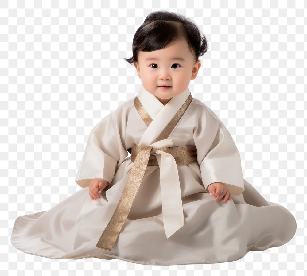 PNG Asian baby girl dress robe  