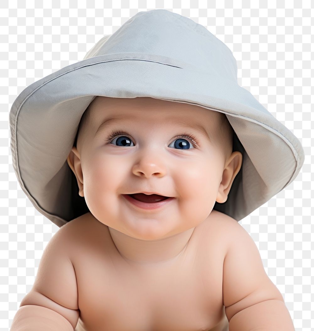 PNG  Baby boy portrait photo hat. AI generated Image by rawpixel.