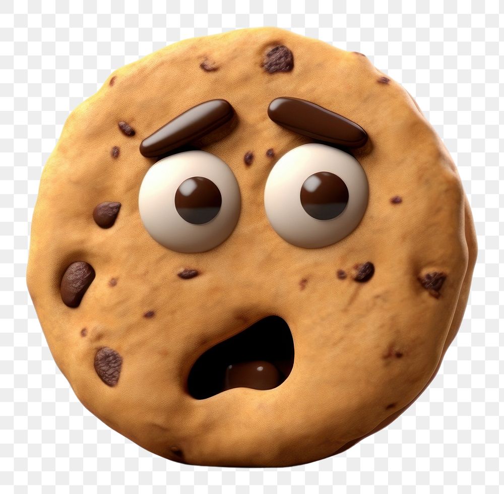 PNG  Bitten cookie food face anthropomorphic. AI generated Image by rawpixel.
