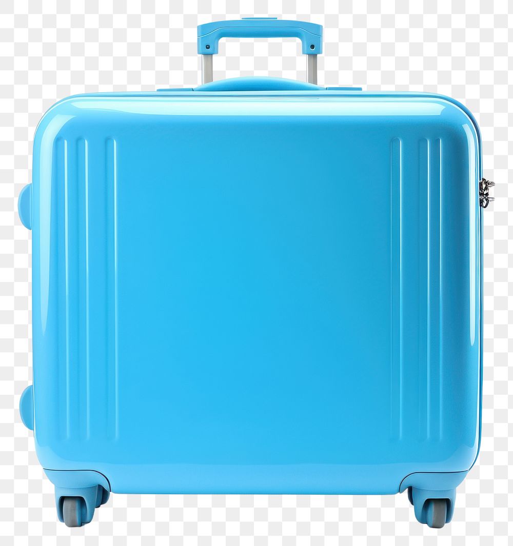 PNG Blue suitcase for travel luggage white background briefcase. AI generated Image by rawpixel.