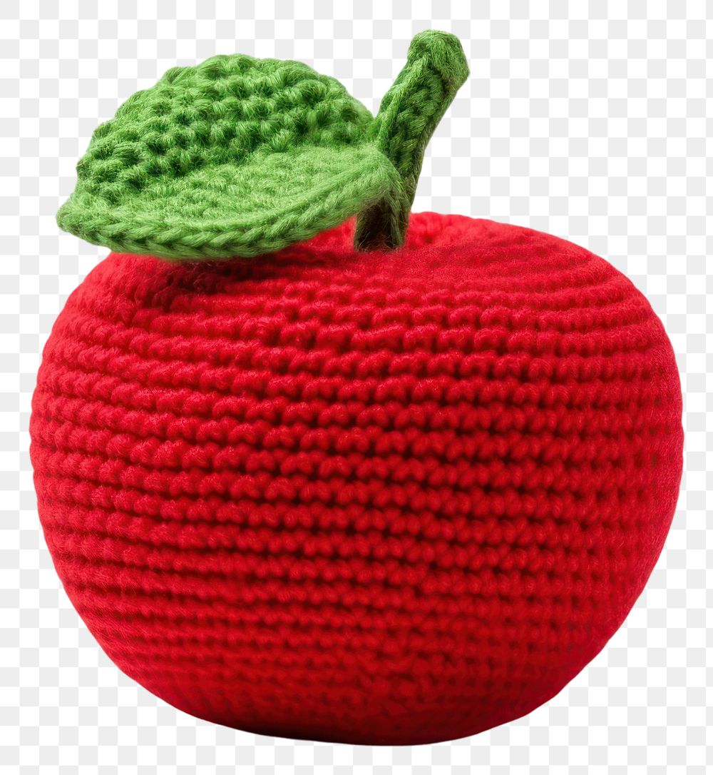PNG  Apple knitted fruit plant. AI generated Image by rawpixel.