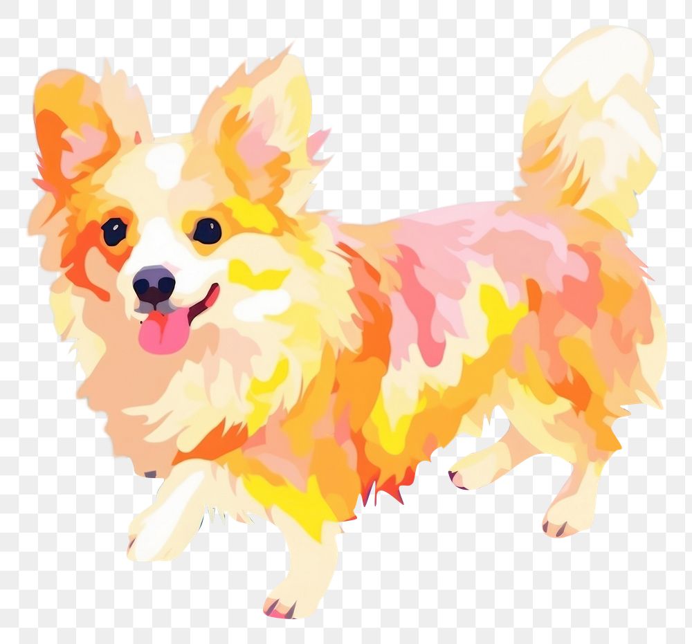 PNG Dog painting cartoon mammal. AI generated Image by rawpixel.