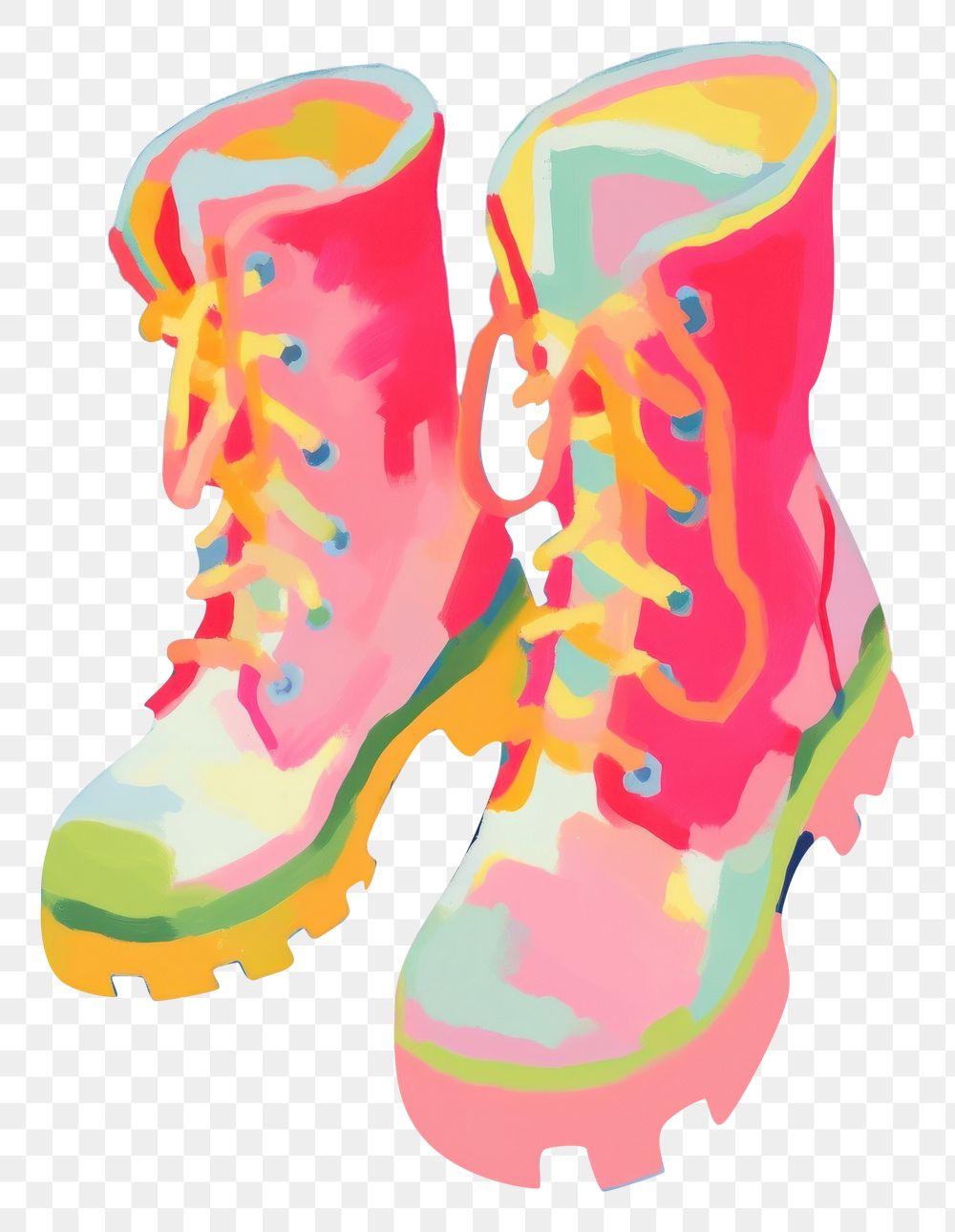 PNG Woman boots footwear painting cartoon. AI generated Image by rawpixel.