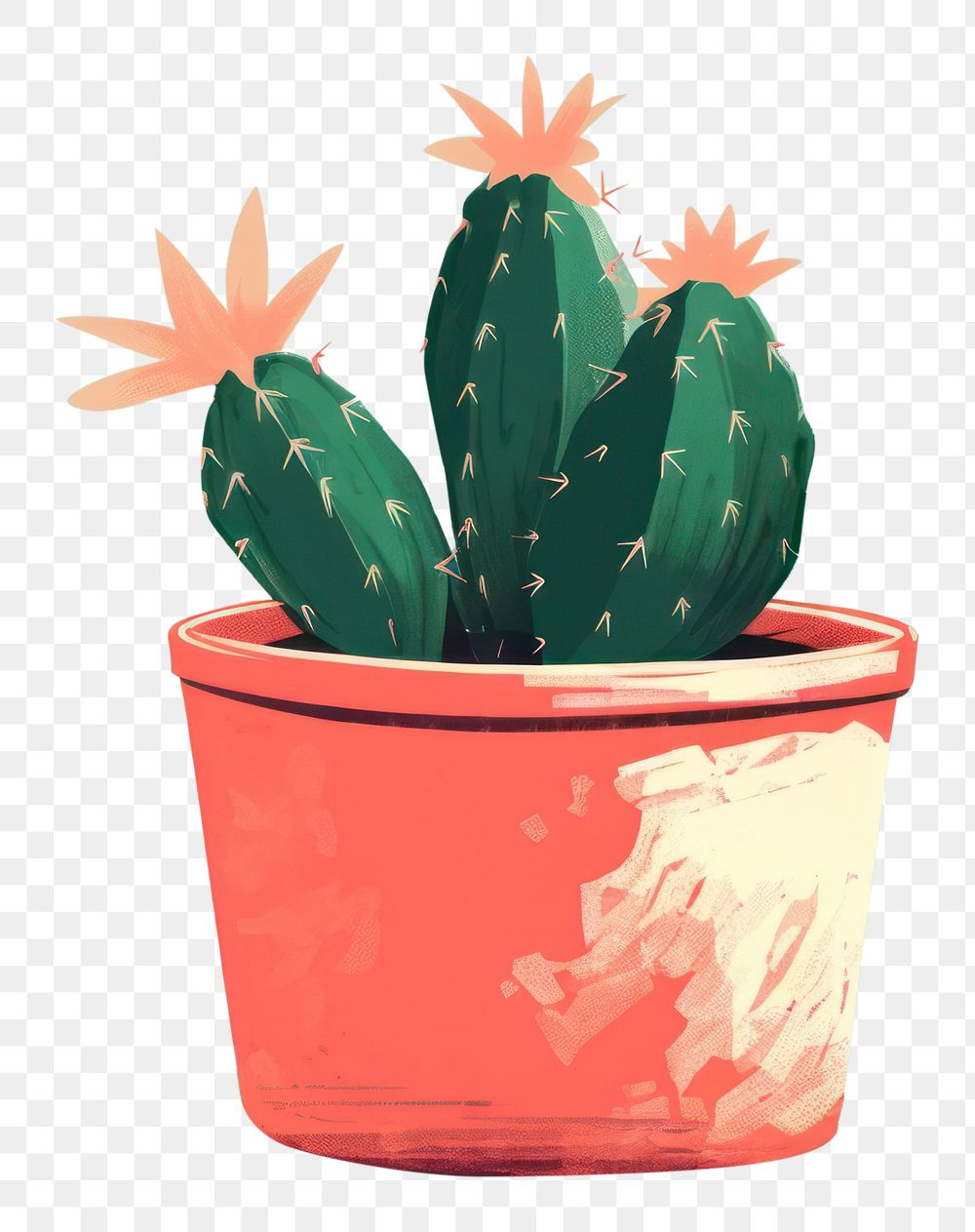 PNG Cactus in pot plant creativity houseplant. AI generated Image by rawpixel.