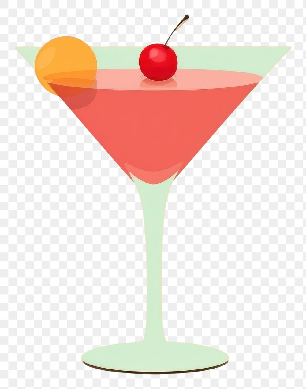 PNG With cherry decorate cocktail martini drink. AI generated Image by rawpixel.