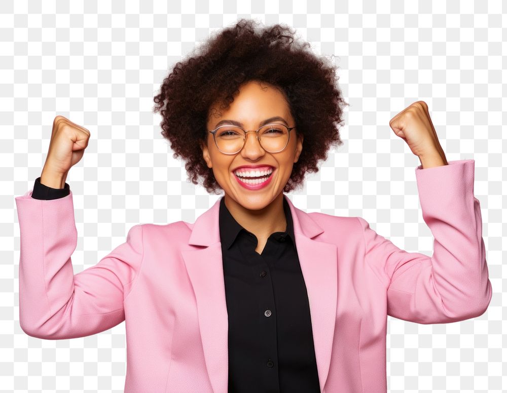 PNG Affrican american businesswoman laughing success person. AI generated Image by rawpixel.
