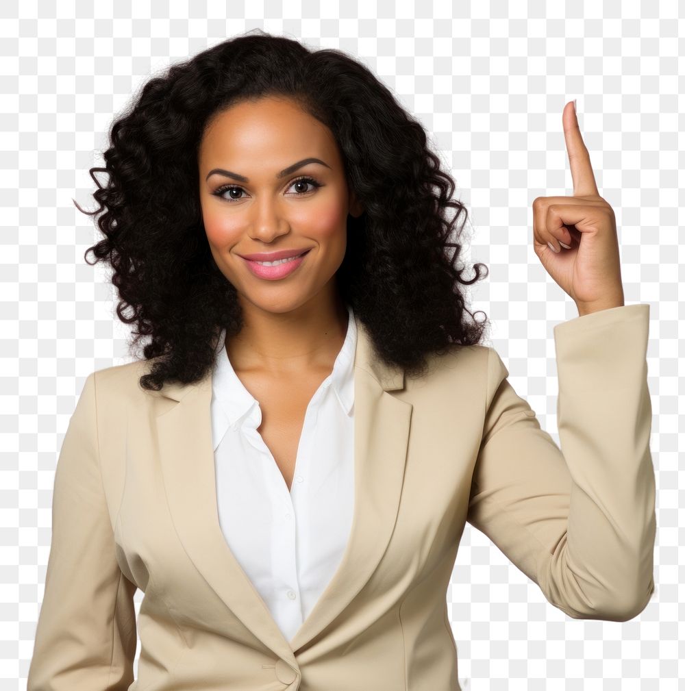 PNG Affrican american businesswoman hand holding finger. AI generated Image by rawpixel.