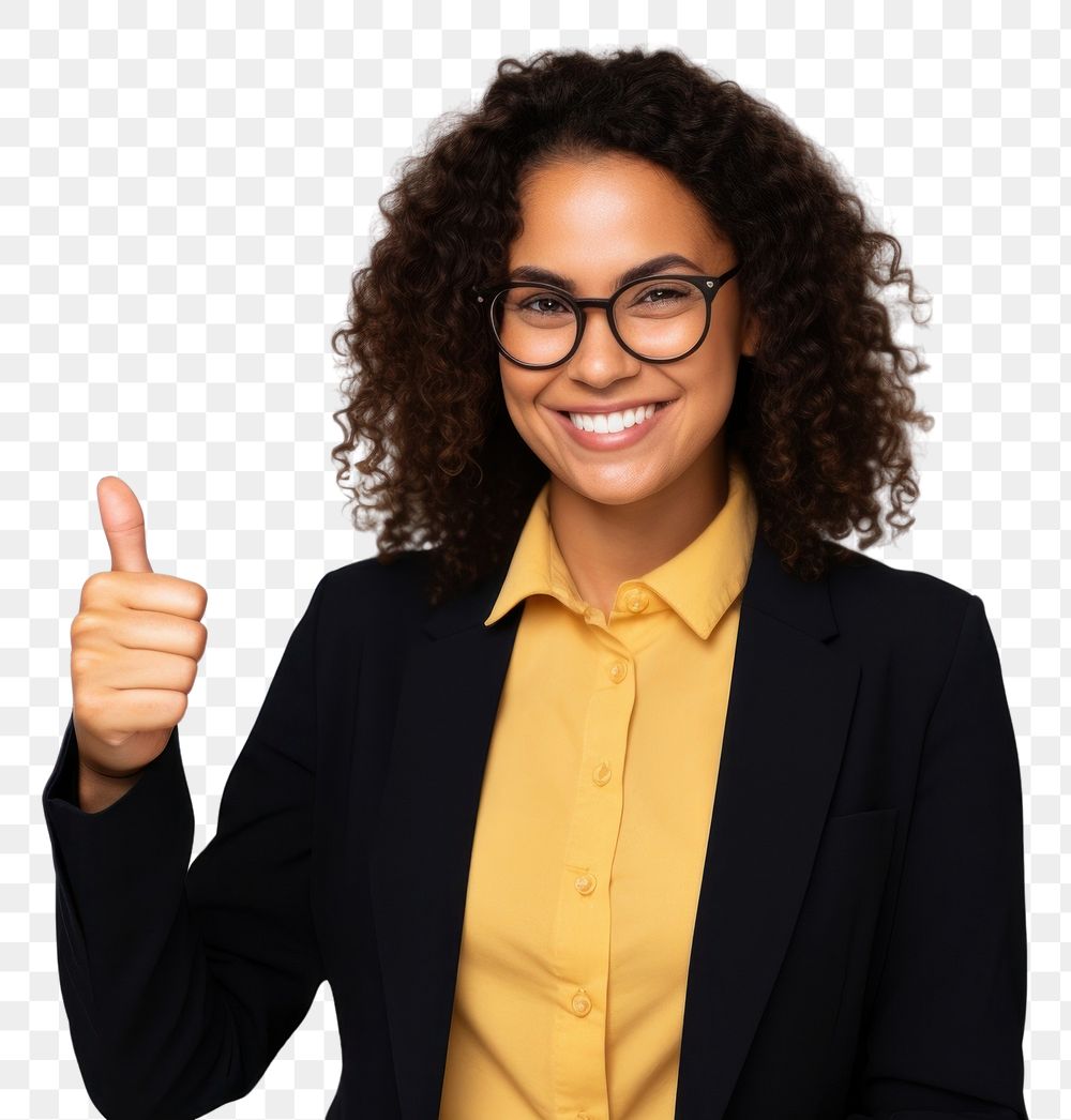 PNG Affrican american businesswoman hand glasses finger. AI generated Image by rawpixel.