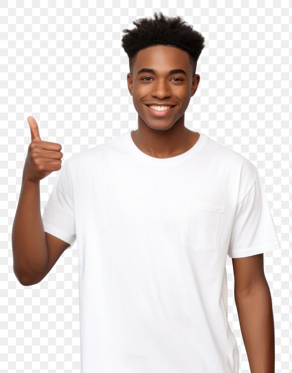 PNG Index finger on your white t-shirt standing pointing portrait. AI generated Image by rawpixel.