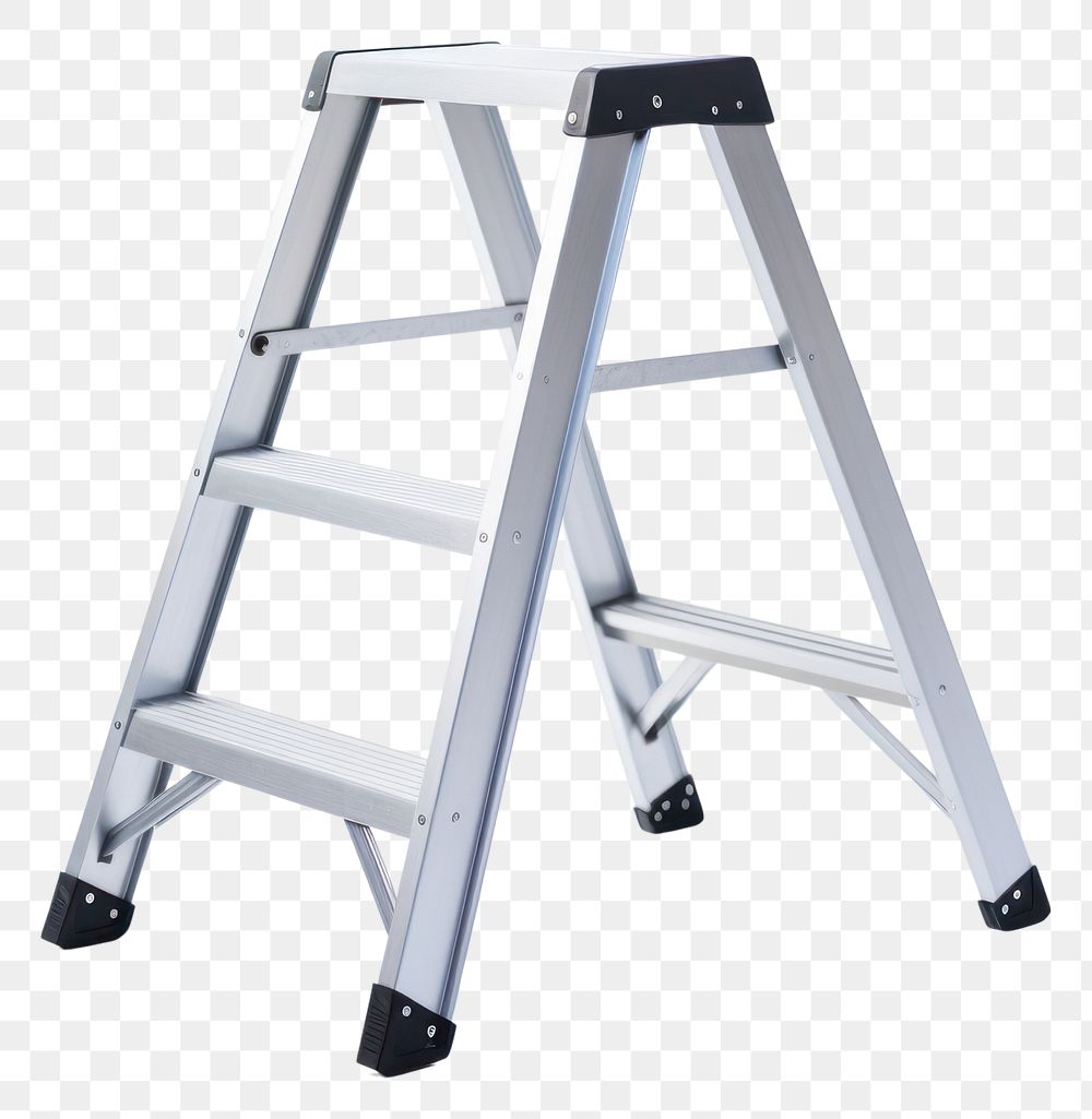 PNG Aluminium step ladder white background furniture stool. AI generated Image by rawpixel.